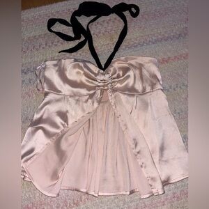 Urban Outfitters Light Pink Silk Halter Top